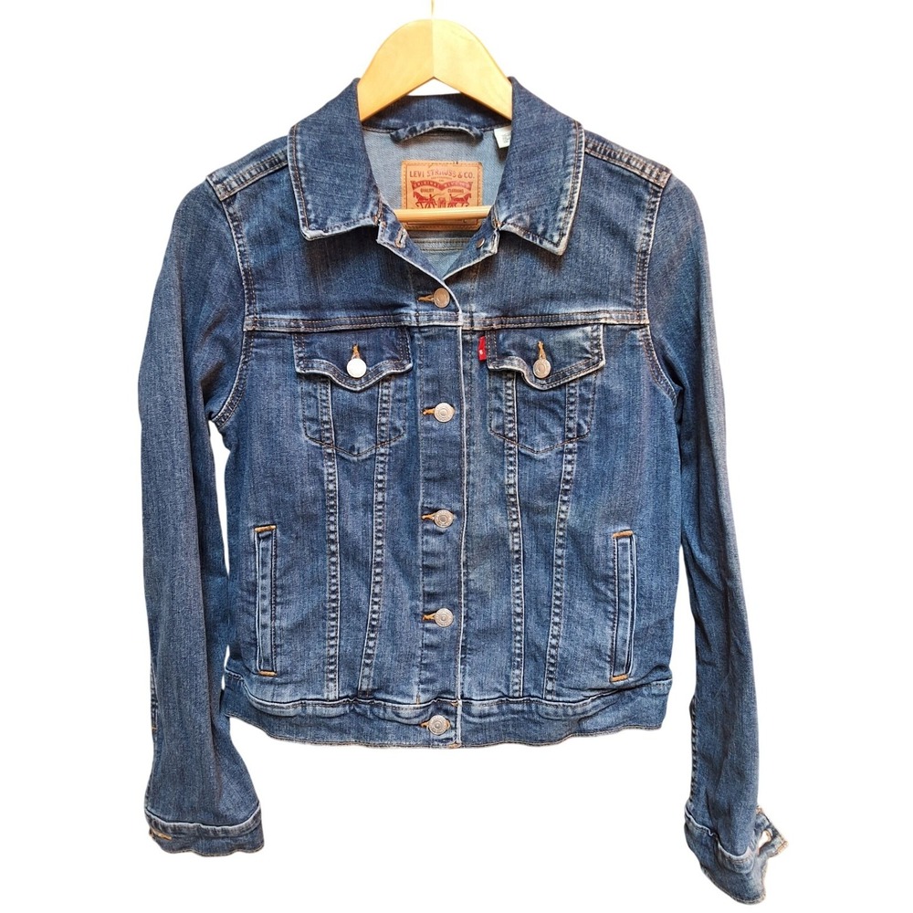 Levis Classic Denim Jacket Youth L/G Slim Fit Medium Wash 19"x20"